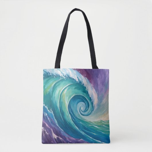 Abstrakte Ozeanwelle Spirale Tasche (Vorderseite)