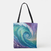 Abstrakte Ozeanwelle Spirale Tasche (Rückseite)