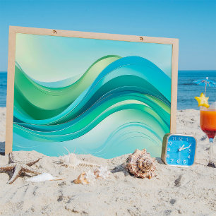 Abstrakte Ozeanwellen-Fluid-Art-Wandposter Poster