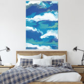 Abstrakte Ozeanwellen in einem stürmischen Himmel Leinwanddruck (Insitu (Schlafzimmer))