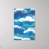 Abstrakte Ozeanwellen in einem stürmischen Himmel Leinwanddruck (Vorderseite)