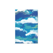 Abstrakte Ozeanwellen in einem stürmischen Himmel 