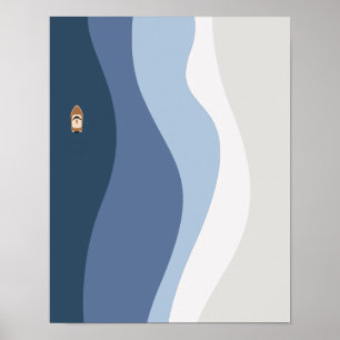 Abstrakte Ozeanwellen Kunst Poster