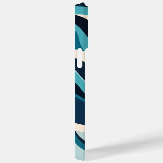 Abstrakte Ozeanwellen Minimales Muster Blauzunge Case-Mate iPhone Hülle (Rückseite / Rechts)