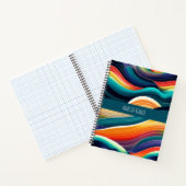 Abstrakte Ozeanwellen Regenbogenmuster Notizblock (Innenseite)