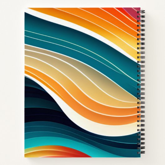 Abstrakte Ozeanwellen Regenbogenmuster Notizblock (Rückseite)