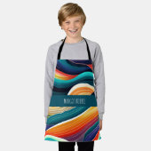 Abstrakte Ozeanwellen Regenbogenmuster Schürze (Getragen)