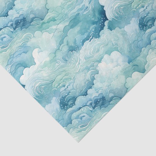Abstrakte Ozeanwellen Seidenpapier (Ausschnitt)