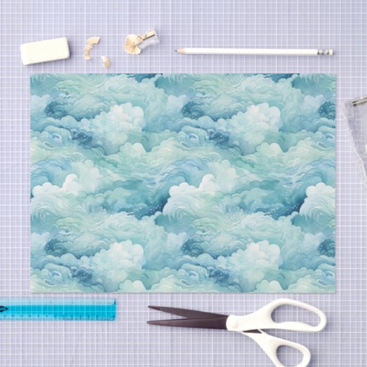 Abstrakte Ozeanwellen Seidenpapier (Handwerk)