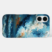 Abstrakte Ozeanwellen und Wolken in Dynamic Blue Case-Mate iPhone Hülle (Rückseite (Horizontal))