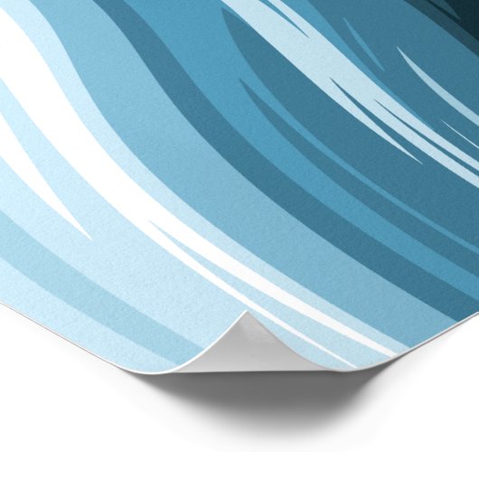 Abstrakte Ozeanwellengestaltung Poster (Ecke)