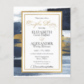 Abstrakte Paar Dusche Einladung | Blaues Foto (Vorderseite)