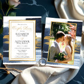 Abstrakte Paar Dusche Einladung | Blaues Foto