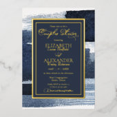 Abstrakte Paar Dusche Einladung | Gold Blue (Vorderseite)