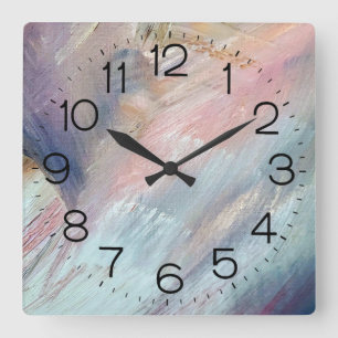 Abstrakte Paint Pattern Square Wall Clock Quadratische Wanduhr