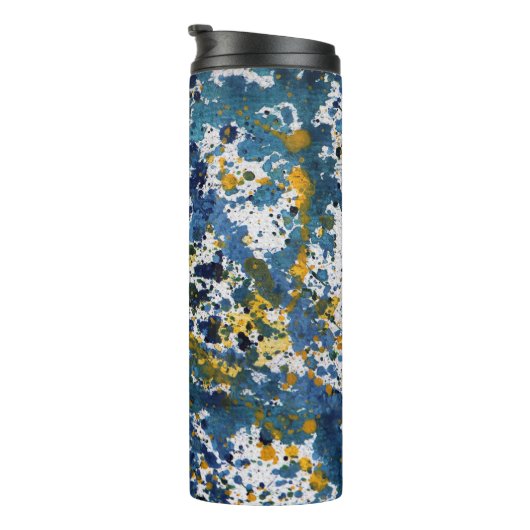 Abstrakte Paint Splashed Artistic Splashs Thermosbecher (Nach rechts gedreht)