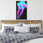 Abstrakte Paint Spritzer Lilac Breasted Roller 2 Leinwanddruck (Insitu (Schlafzimmer))
