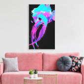 Abstrakte Paint Spritzer Lilac Breasted Roller 2 Leinwanddruck (Insitu (Wohnzimmer))