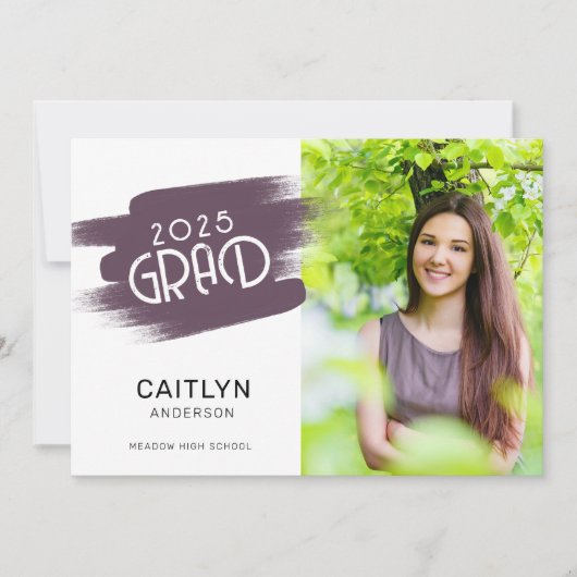 Abstrakte Paint Strokes 2025 Foto Graduation Party Einladung (Vorderseite)