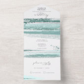 Abstrakte Paint Strokes Wedding Aquamarin ID886 All In One Einladung (Innen Boden)