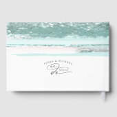 Abstrakte Paint Strokes Wedding Aquamarin ID886 Gästebuch (Rückseite)