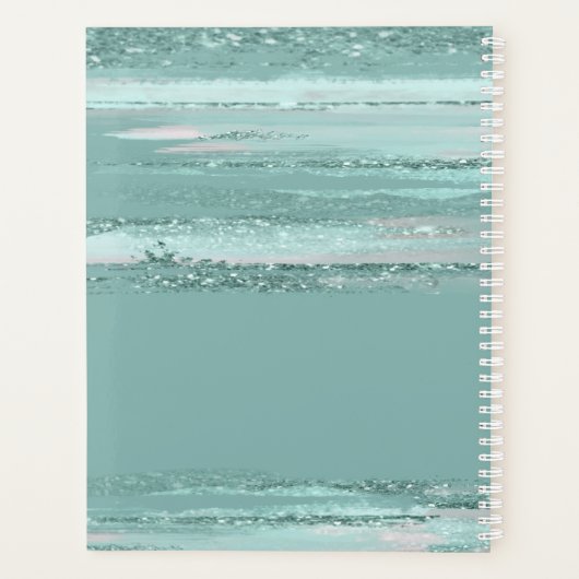 Abstrakte Paint Strokes Wedding Aquamarin ID886 Planer (Rückseite)