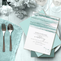 Abstrakte Paint Strokes Wedding Aquamarin V2 ID886