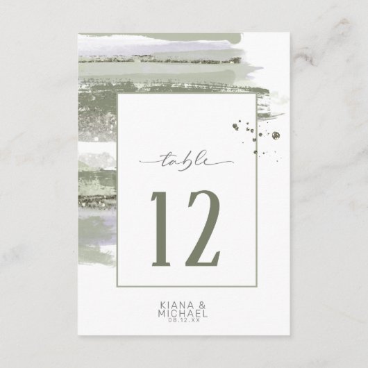 Abstrakte Paint Strokes Wedding Table ID886 Einladung (Rückseite)