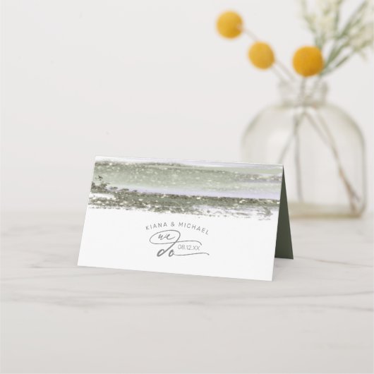 Abstrakte Paint Strokes Wedding Table ID886 Platzkarte (Rückseite)