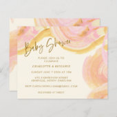 Abstrakte Paint Swirt Pink Baby Duschkarte (Vorne/Hinten)