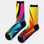 Abstrakte Paint-Wirbel mit Splash auf Black Socken (Linkes Detail)