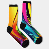 Abstrakte Paint-Wirbel mit Splash auf Black Socken (Rechts)