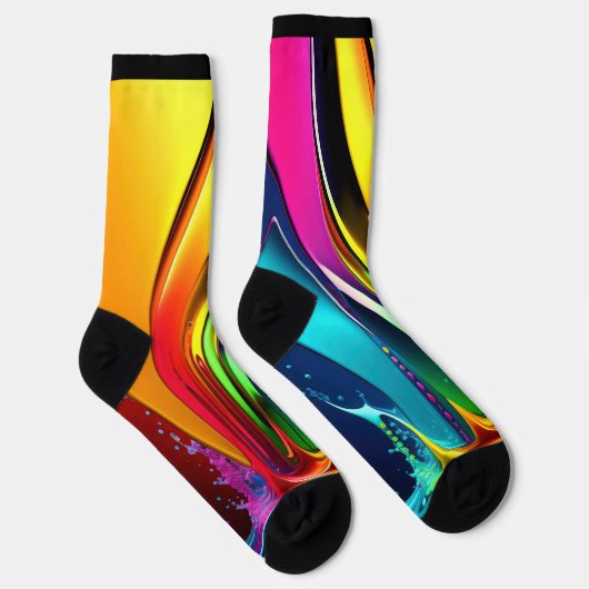 Abstrakte Paint-Wirbel mit Splash auf Black Socken (Rechts)
