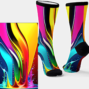 Abstrakte Paint-Wirbel mit Splash auf Black Socken