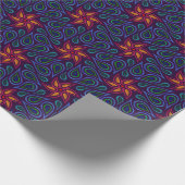 Abstrakte Paisley-Blume, farbig zeichnend Muster Geschenkpapier (Ecke)