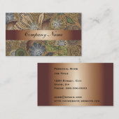 Abstrakte Paisley Bronze Business Card Visitenkarte (Vorne/Hinten)