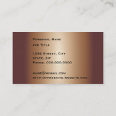 Abstrakte Paisley Bronze Business Card Visitenkarte (Rückseite)