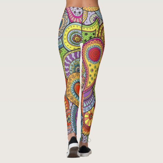 Abstrakte Paisleys Muster Leggings (Rückseite)