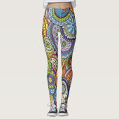 Abstrakte Paisleys Muster Leggings (Vorderseite)