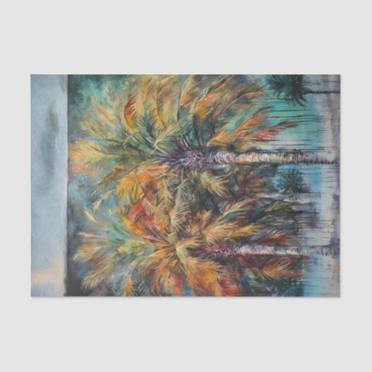 Abstrakte Palmen Strand Decoupage Seidenpapier (Vorderseite)