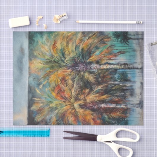 Abstrakte Palmen Strand Decoupage Seidenpapier (Handwerk)