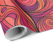 Abstrakte Palmsonne Orange Geschenkpapier (Rolleneckpunkt)