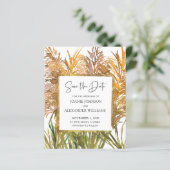 Abstrakte Pampas-Gras-Hochzeit sparen das Datum (Stehend Vorderseite)