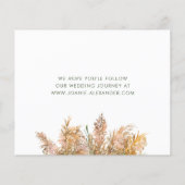 Abstrakte Pampas-Gras-Hochzeit sparen das Datum (Rückseite)