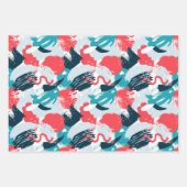 Abstrakte Papierblätter zum Geburtstag Geschenkpapier Set (Vorderseite)