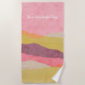 Abstrakte Papierlandschaft in warmen Farbtönen Strandtuch (Vorderseite)