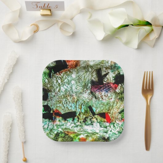 Abstrakte Papierplatte aus gerecycelt Kunststoff Pappteller (Hochzeit)