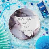 Abstrakte Papierplatte von Dusty Mauve Amethyst Pappteller (Party)