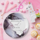 Abstrakte Papierplatte von Dusty Mauve Amethyst Pappteller (Party)