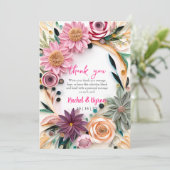 Abstrakte Papierquilling Blumengrün Dankeskarte (Stehend Vorderseite)